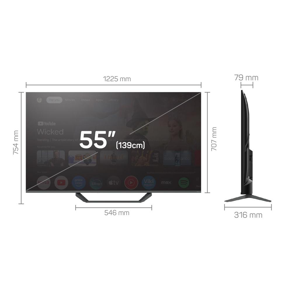 Tesla 55" QLED 4K Dolby Vision/Atmos Google TV snjallsjónvarp - image 10 [ff125a1fe8]