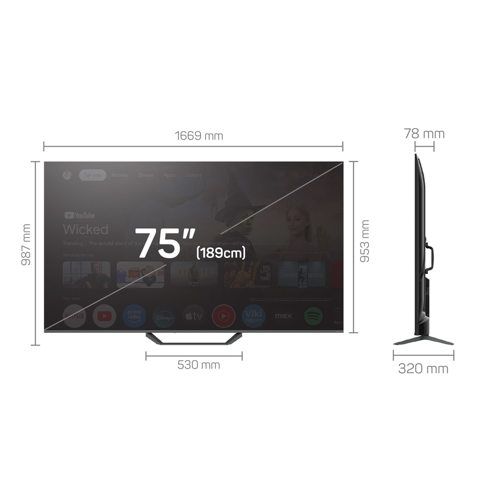 Tesla 75" QLED 4K Dolby Vision/Atmos Google TV snjallsjónvarp - image 9 [5bc3ab767a]