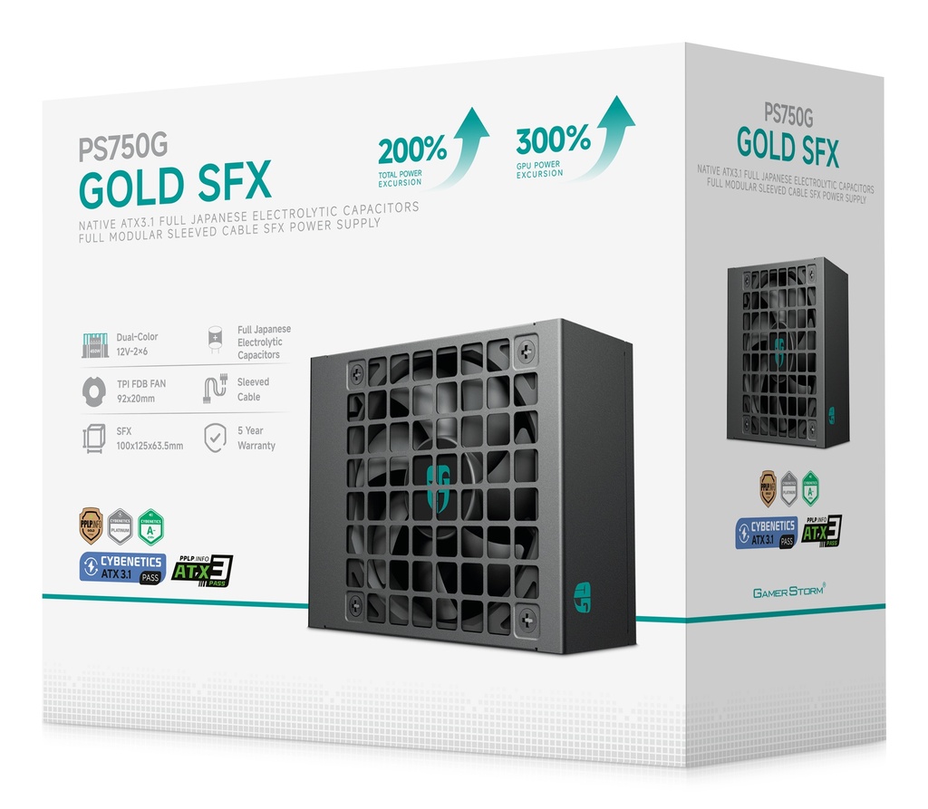 DeepCool PS750G 750W SFX ATX 3.1 Gold aflgjafi, svartur - image 15 [99ab96ad17]