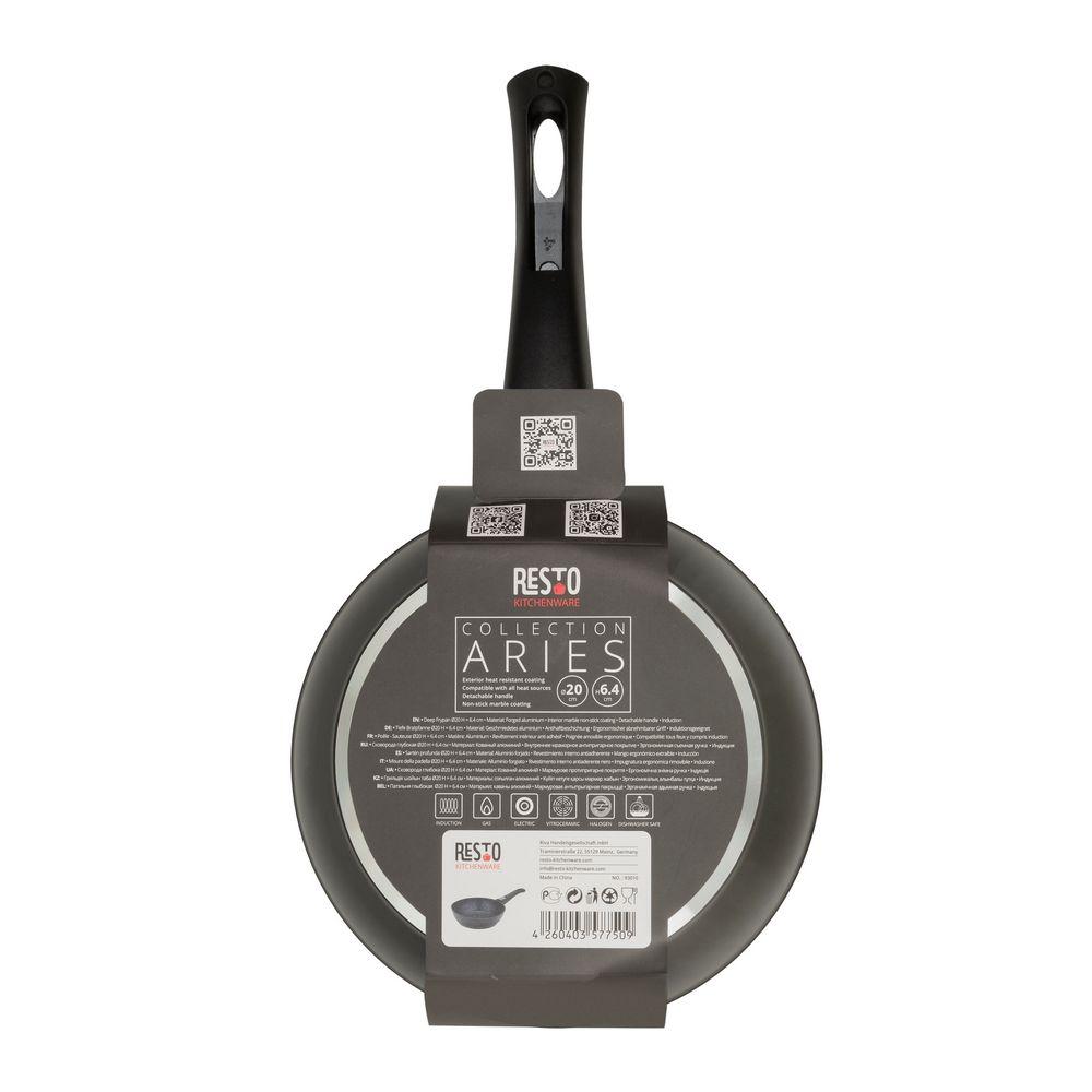 Resto Aries djúp panna, 20cm, hert ál, viðloðunarfrí marmarahúð, fjarl.handfang - image 16 [111e4d89f3]