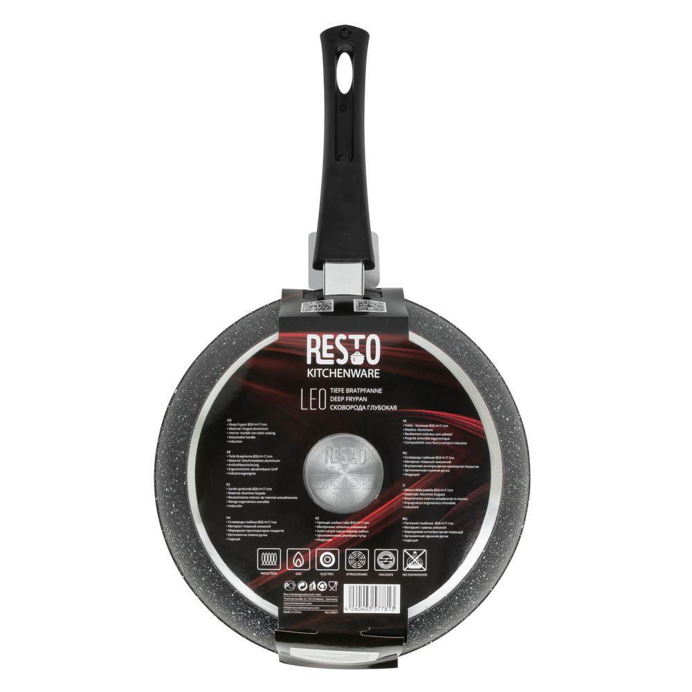 Resto Leo djúp panna, 26cm, hert ál, viðloðunarfrí marmarahúð, fjarl.handfang - image 18 [a359ba3abd]