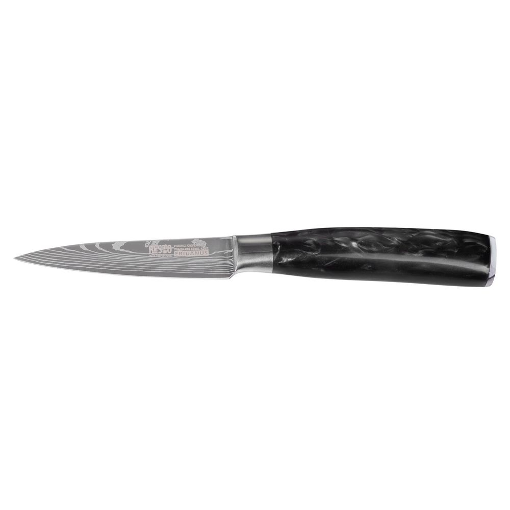 Resto Eridanus skurðarhnífur 9 cm, laserskorið ryðfrítt stál með Damascus útliti - image 3 [6d9799968d]