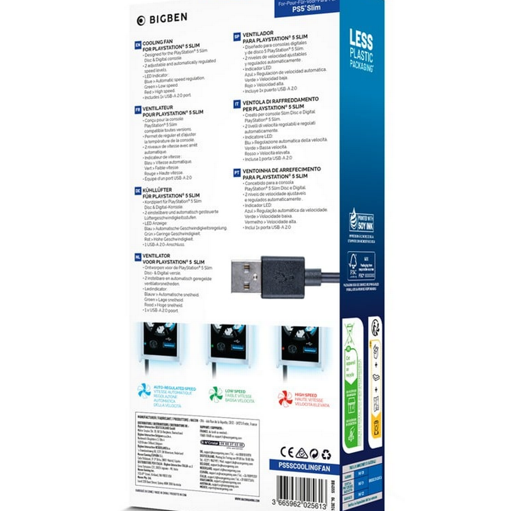 Nacon USB viftur fyrir PlayStation 5 Slim leikjatölvur, svört/hvít - image 8 [7c96a5e257]