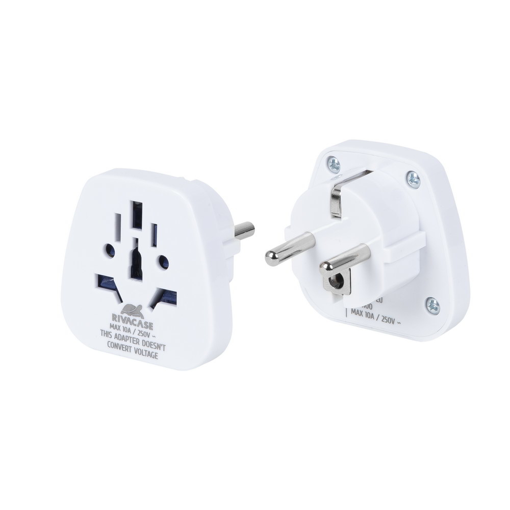 Rivacase PS4100 W00 Universal Schuko breytikló, hvít - image 2 [05157519c6]