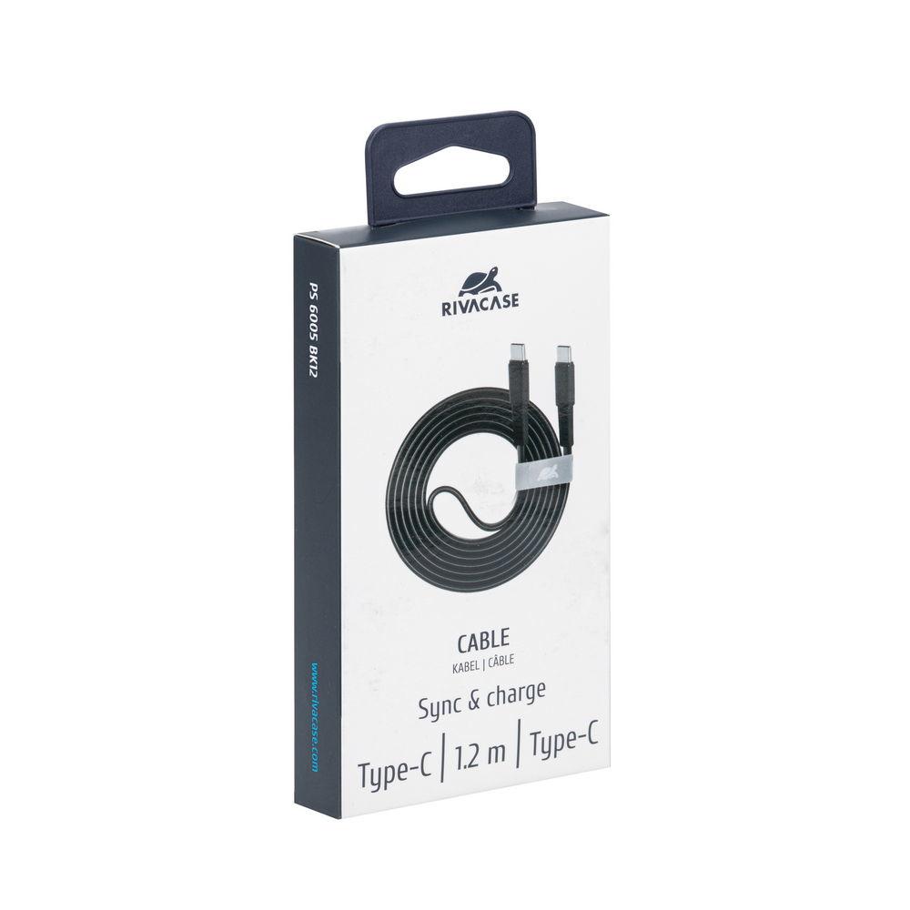 Rivacase PS6005 BK12 USB-C í USB-C 1,2m kapall, svartur - image 18 [1a52ed68d7]