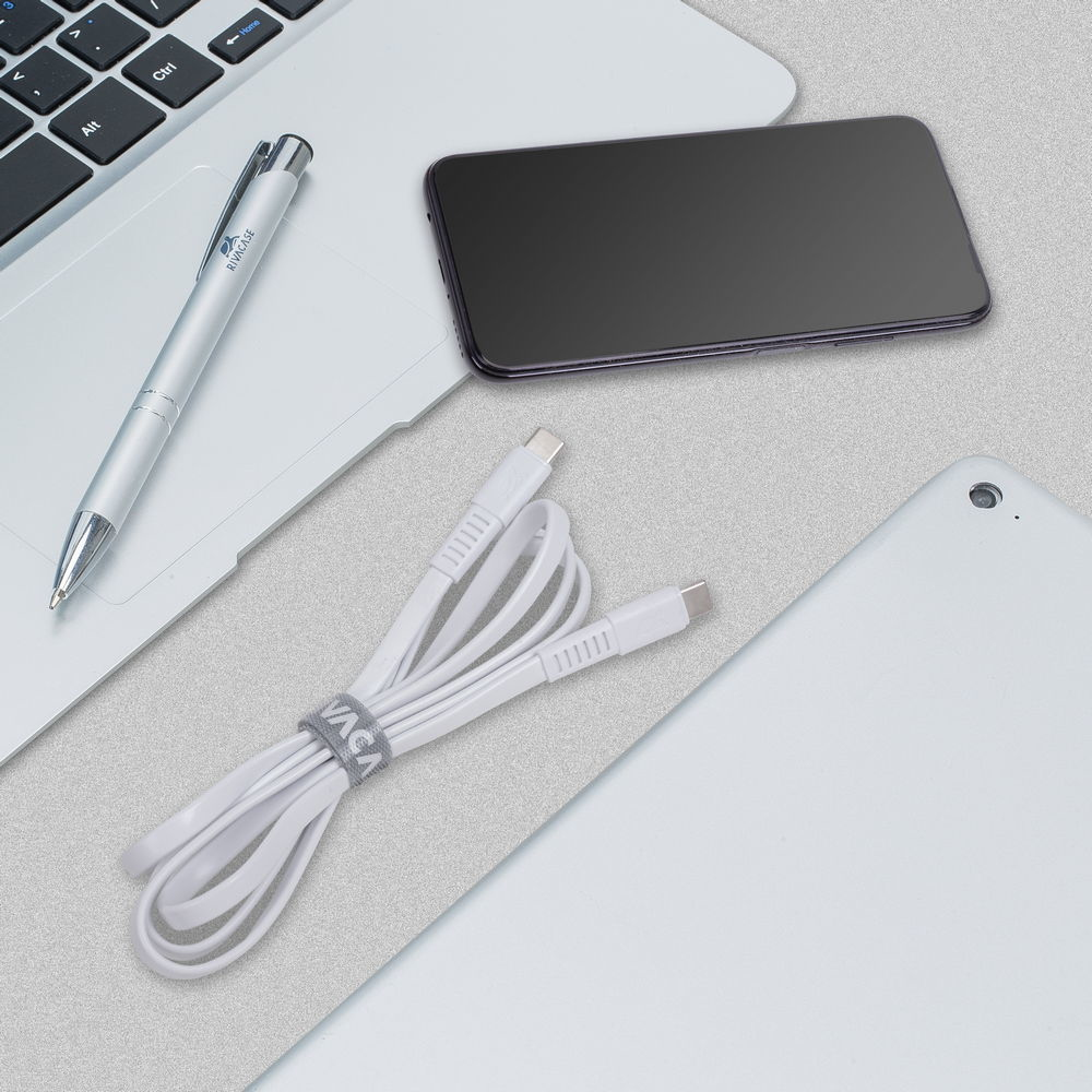 Rivacase PS6005 WT12 USB-C í USB-C 1,2m kapall, hvítur - image 15 [302ed1c960]