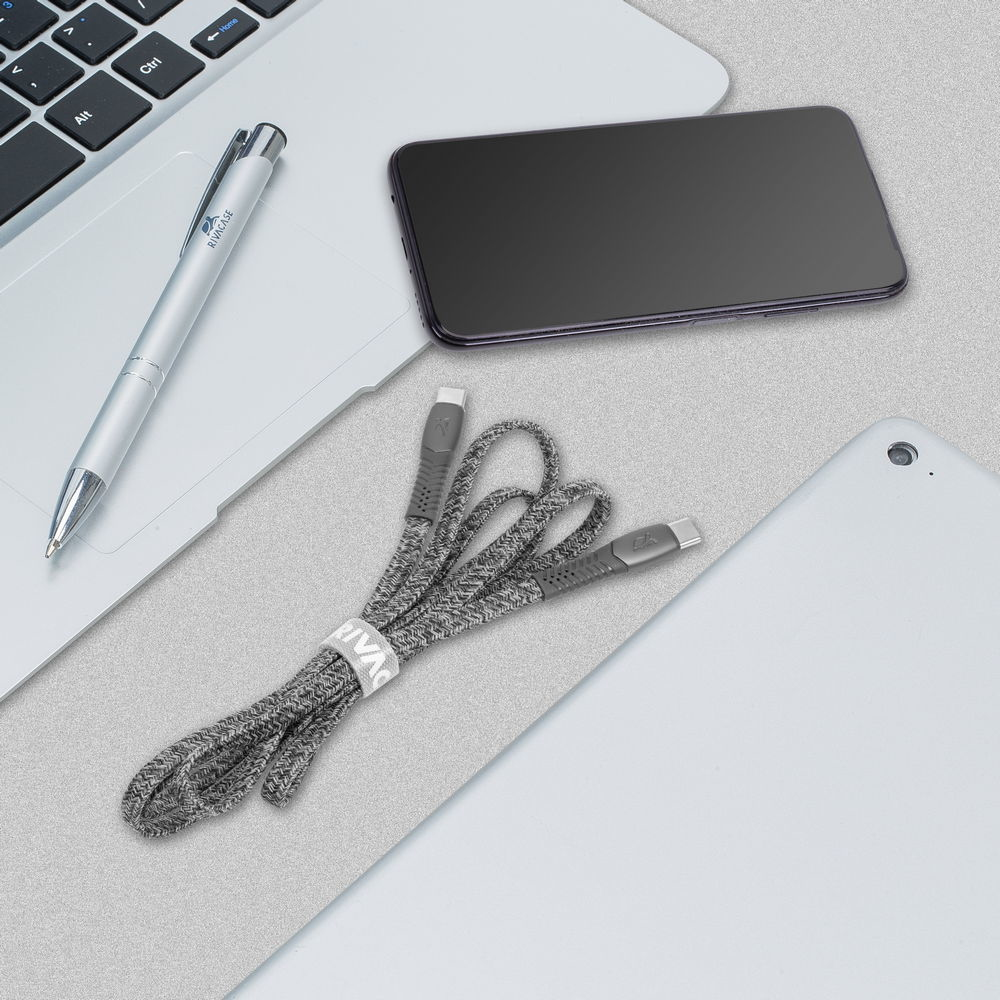 Rivacase PS6105 GR12 USB-C í USB-C 1,2m kapall, grár - image 15 [4d39e17927]