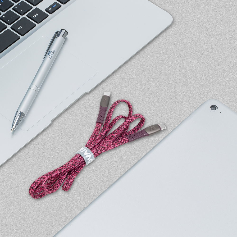 Rivacase PS6105 RD12 USB-C í USB-C 1,2m kapall, rauður - image 13 [f20f1ce525]