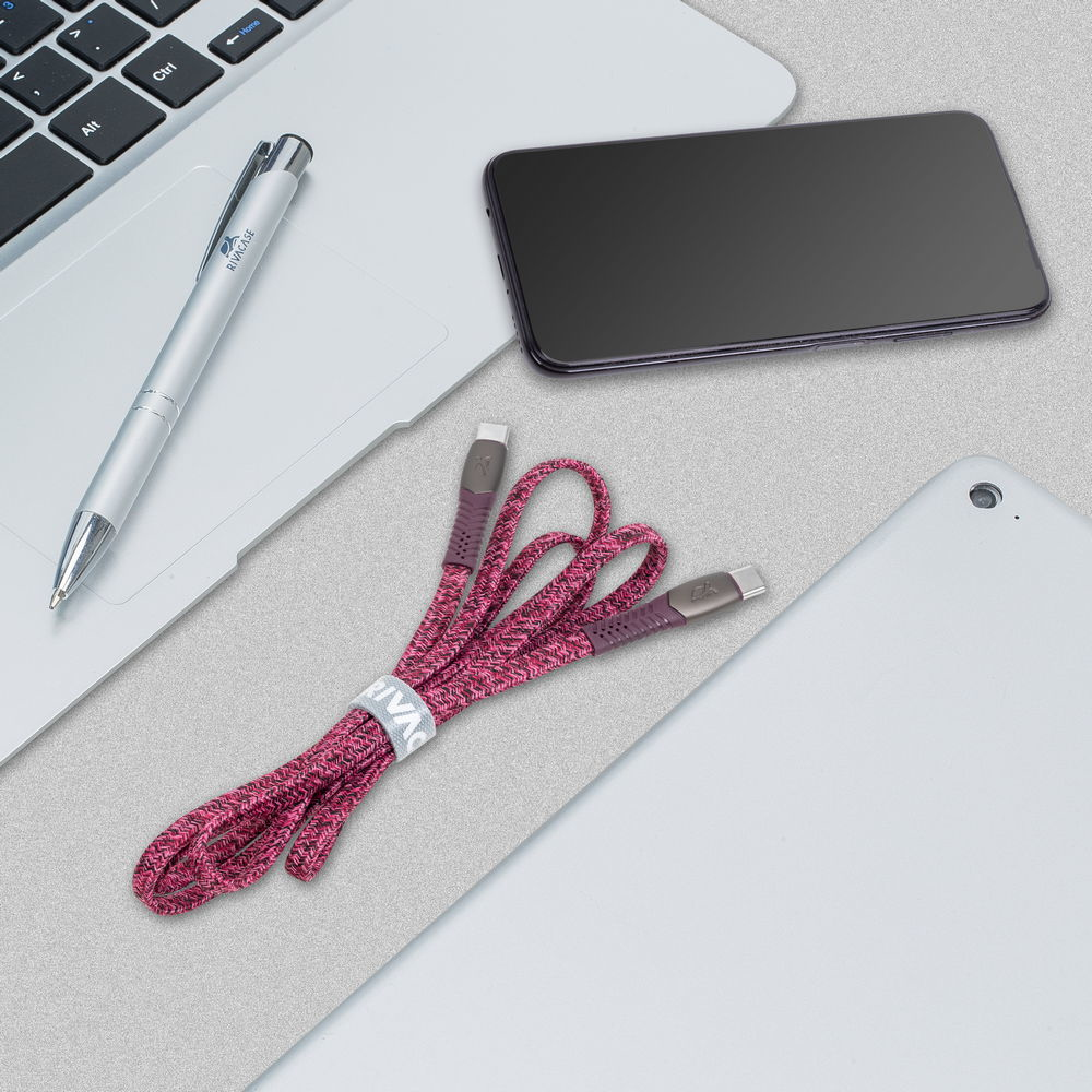 Rivacase PS6105 RD12 USB-C í USB-C 1,2m kapall, rauður - image 15 [a16db43fd7]