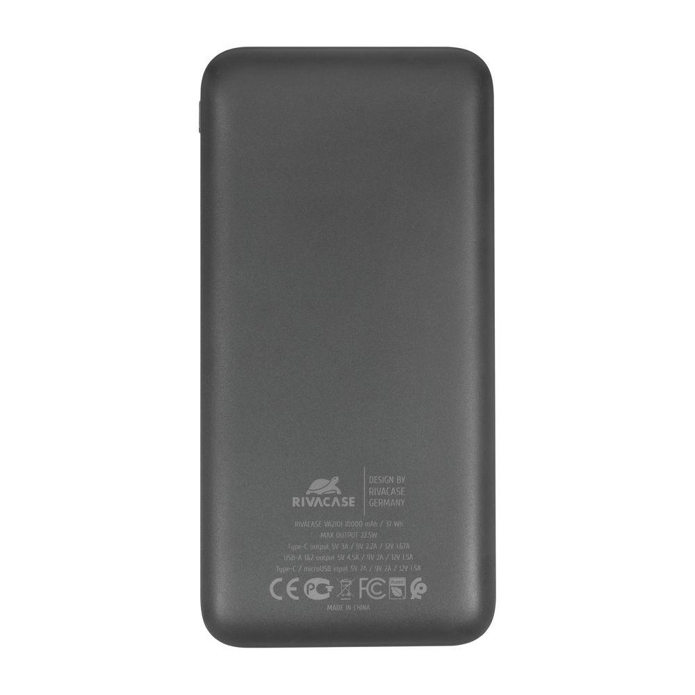 Rivacase VA2101 10000mAh ferðarafhlaða, PD 22.5W, USB-A-C kapall, svört - image 6 [a09176f082]