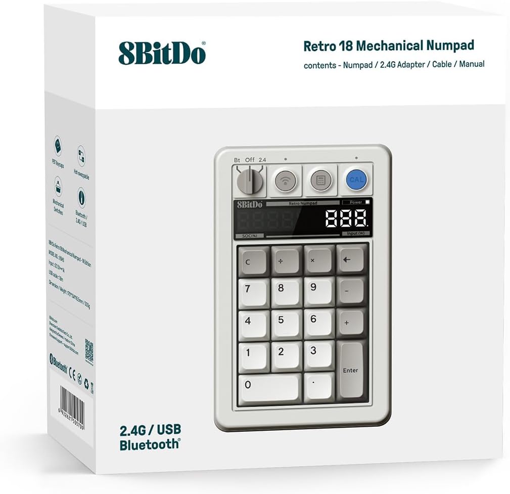 8BitDo þráðlaust Bluetooth retro mekanískt talnaborð, M útgáfa - image 5 [a519d35219]