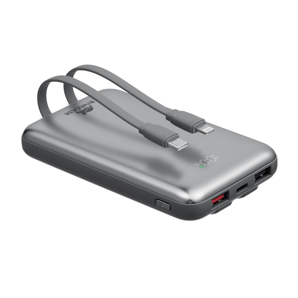 Rivacase VA2611 10000mAh ferðarafhlaða, PD 30W með 2x innb.köplum, silfur - image 19 [cd7b2c1af5]