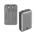 Rivacase VA2612 20000mAh ferðarafhlaða, PD 30W, með 2x innb.köplum, silfur - image 2 [1ad565c837]