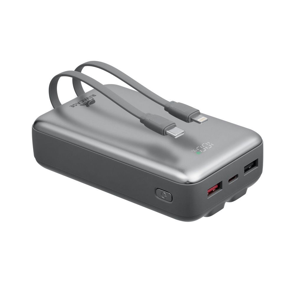 Rivacase VA2612 20000mAh ferðarafhlaða, PD 30W, með 2x innb.köplum, silfur - image 19 [f6993d7ba0]
