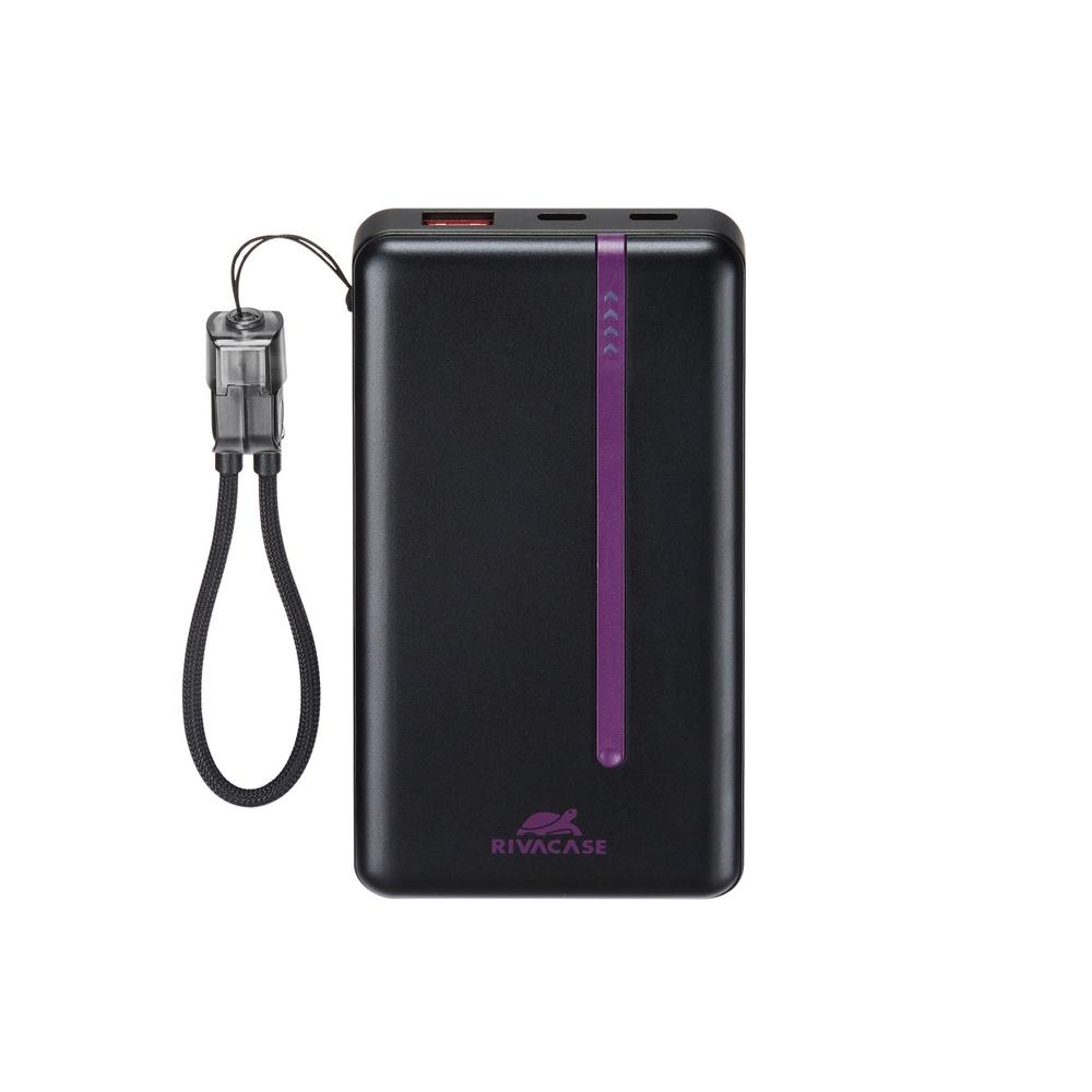Rivacase VA2311 10000mAh ferðarafhlaða, PD 22.5W, LanYard USB-C kapall, LED, svört - image 4 [e196999a70]