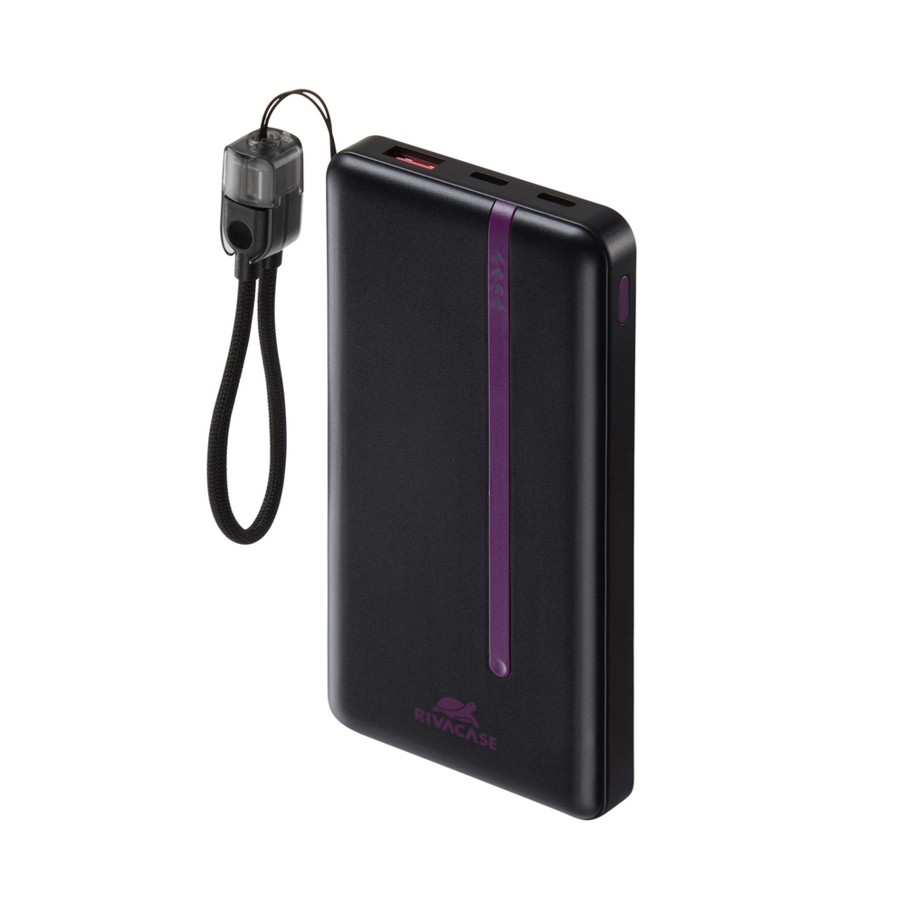 Rivacase VA2311 10000mAh ferðarafhlaða, PD 22.5W, LanYard USB-C kapall, LED, svört - image 19 [f9fb701567]