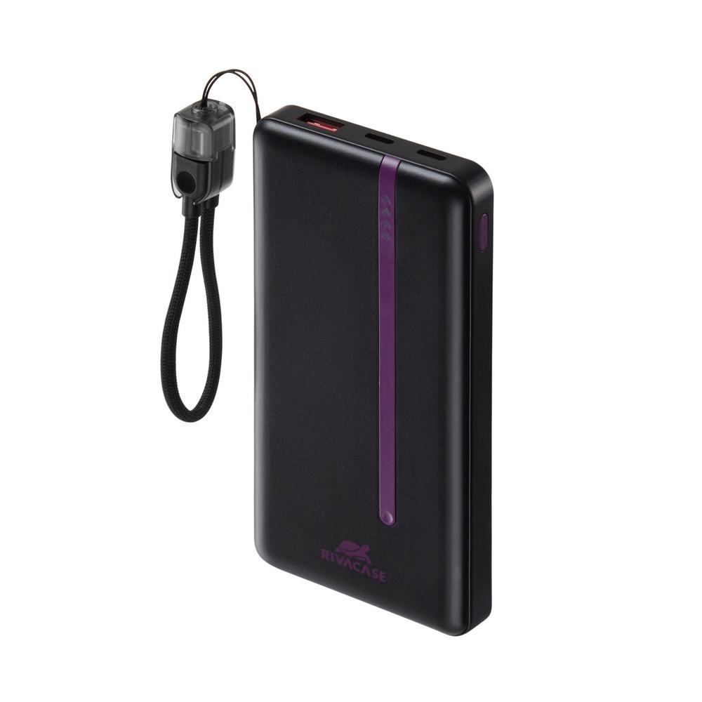 Rivacase VA2311 10000mAh ferðarafhlaða, PD 22.5W, LanYard USB-C kapall, LED, svört - image 20 [07dd228589]