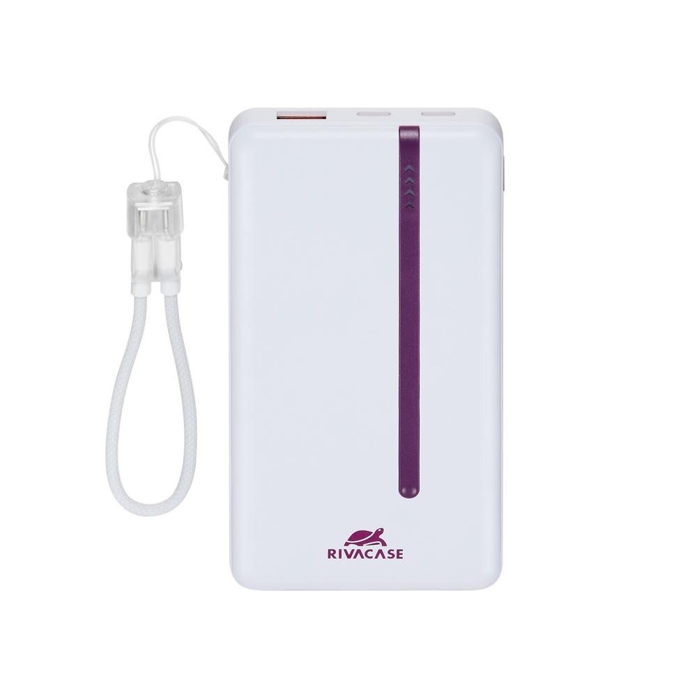 Rivacase VA2311 10000mAh ferðarafhlaða, PD 22.5W, LanYard USB-C kapall, LED, hvít - image 4 [50ba6b3dd3]