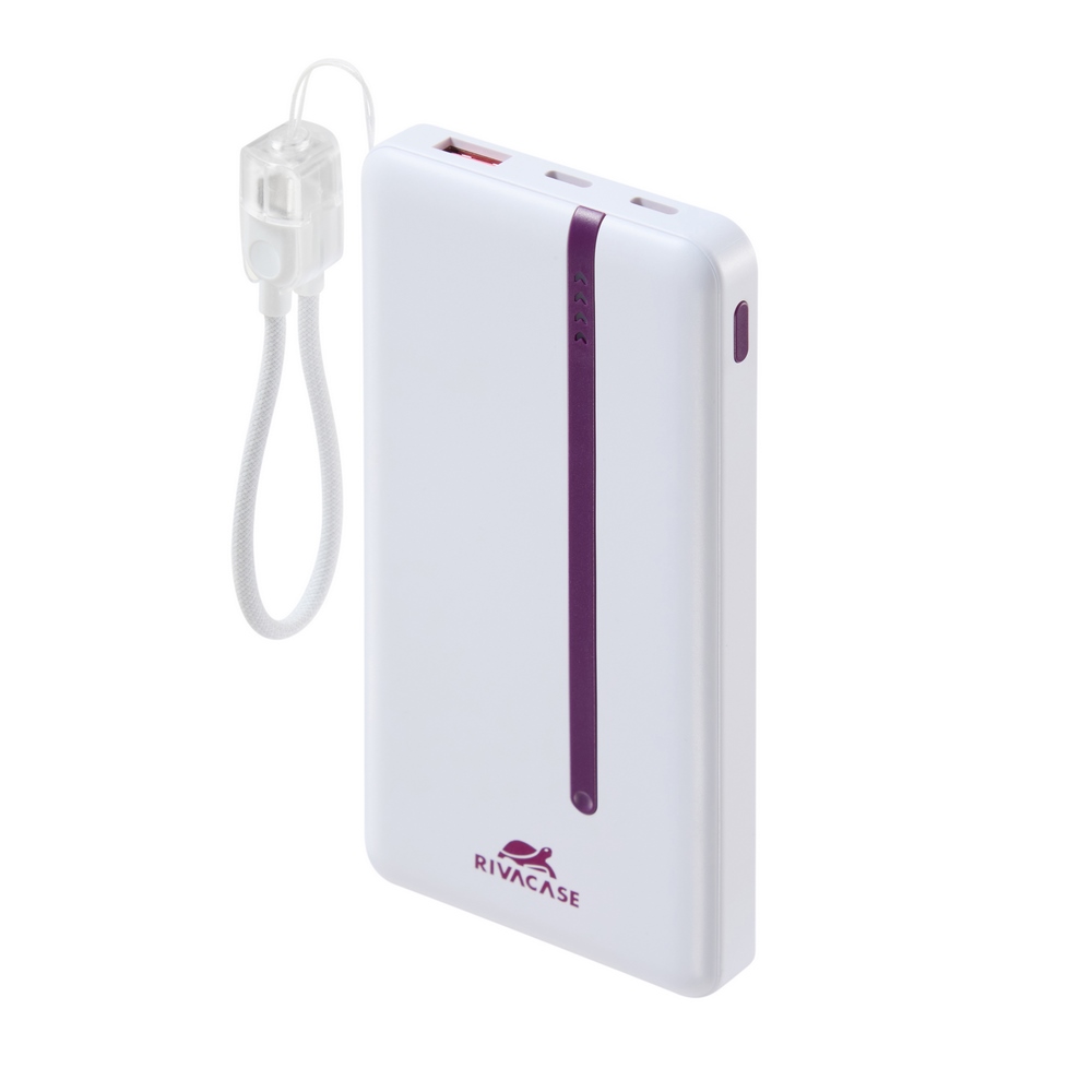 Rivacase VA2311 10000mAh ferðarafhlaða, PD 22.5W, LanYard USB-C kapall, LED, hvít - image 19 [52af918b4f]