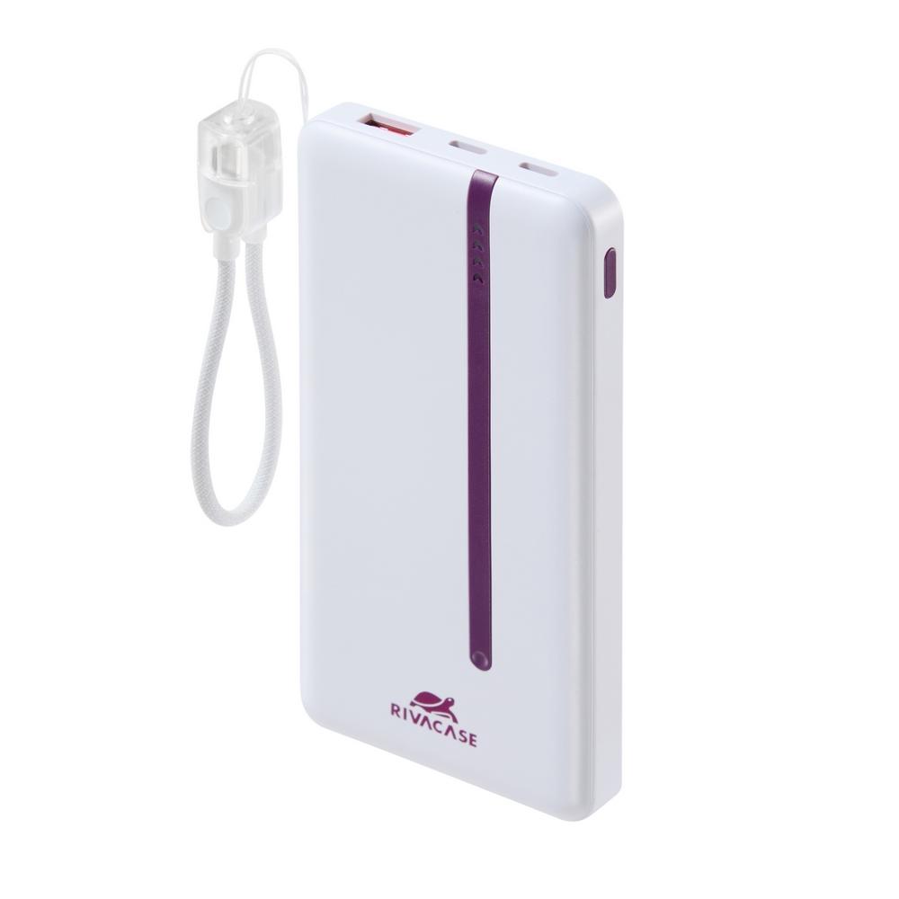 Rivacase VA2311 10000mAh ferðarafhlaða, PD 22.5W, LanYard USB-C kapall, LED, hvít - image 20 [93f10f8ba3]
