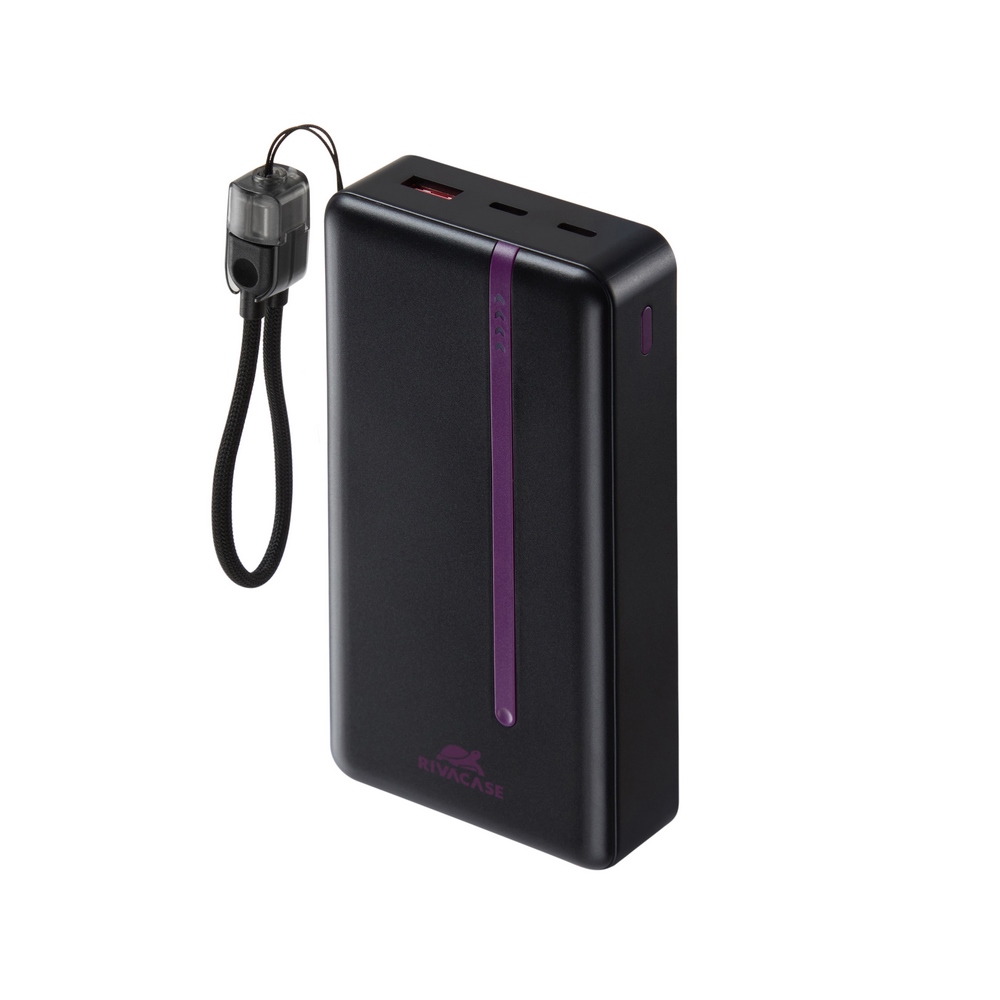 Rivacase VA2312 20000mAh ferðarafhlaða, PD 22.5W, LanYard USB-C kapall, LED, svört - image 19 [7b697388b2]