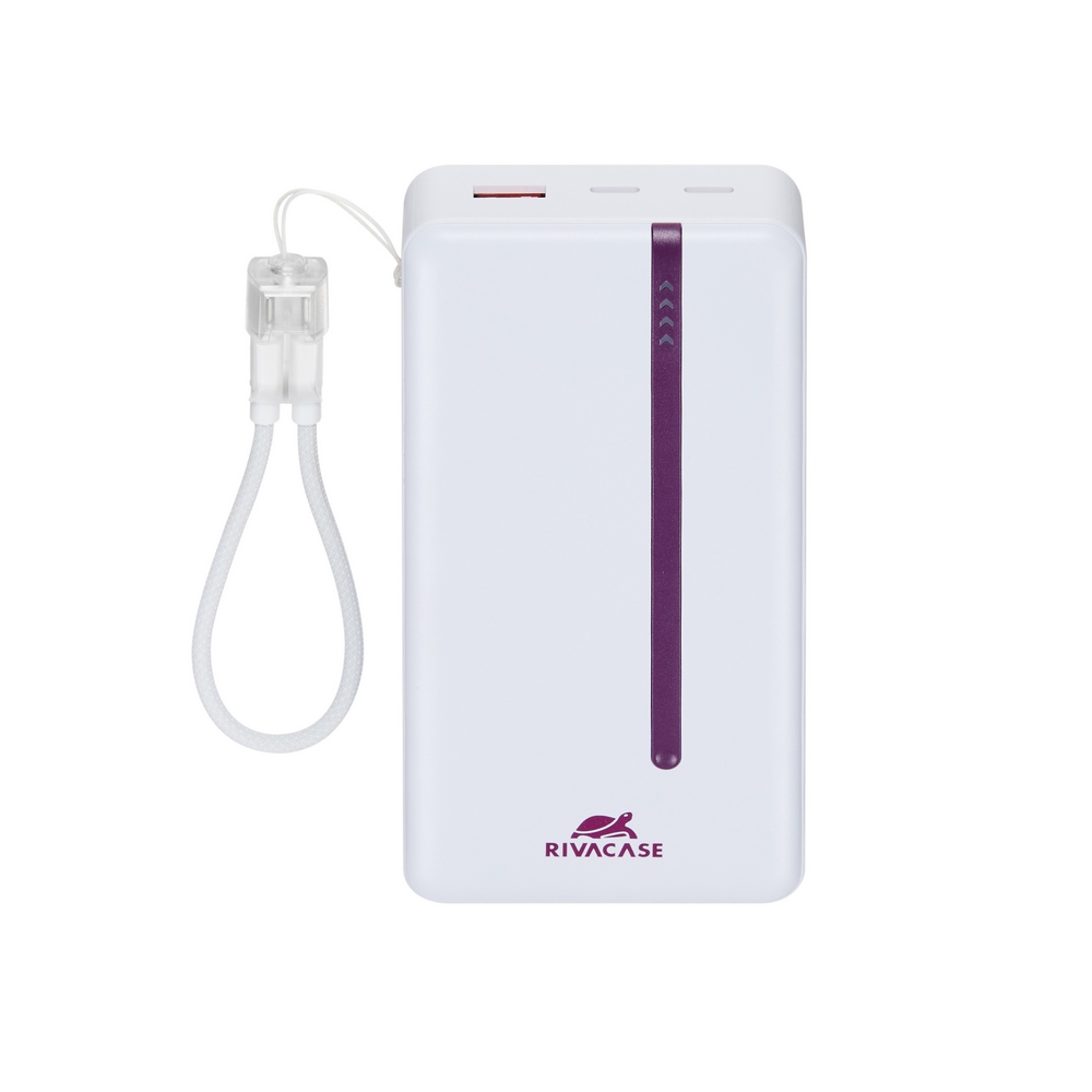 Rivacase VA2312 20000mAh ferðarafhlaða, PD 22.5W, LanYard USB-C kapall, LED, hvít - image 3 [20f7606211]