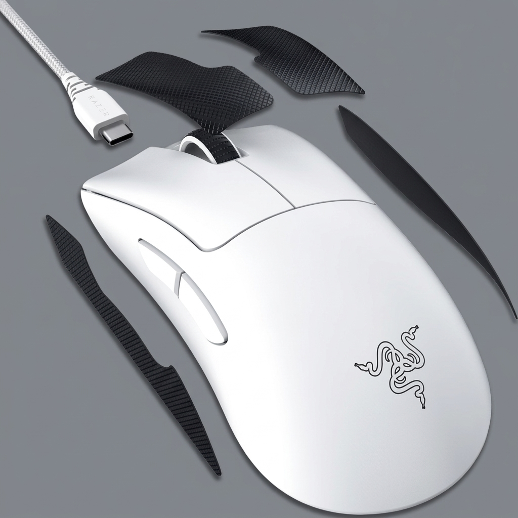 Razer Deathadder V3 Pro RGB Hyperspeed þráðlaus leikjamús, hvít - image 6 [606cdc75c5]