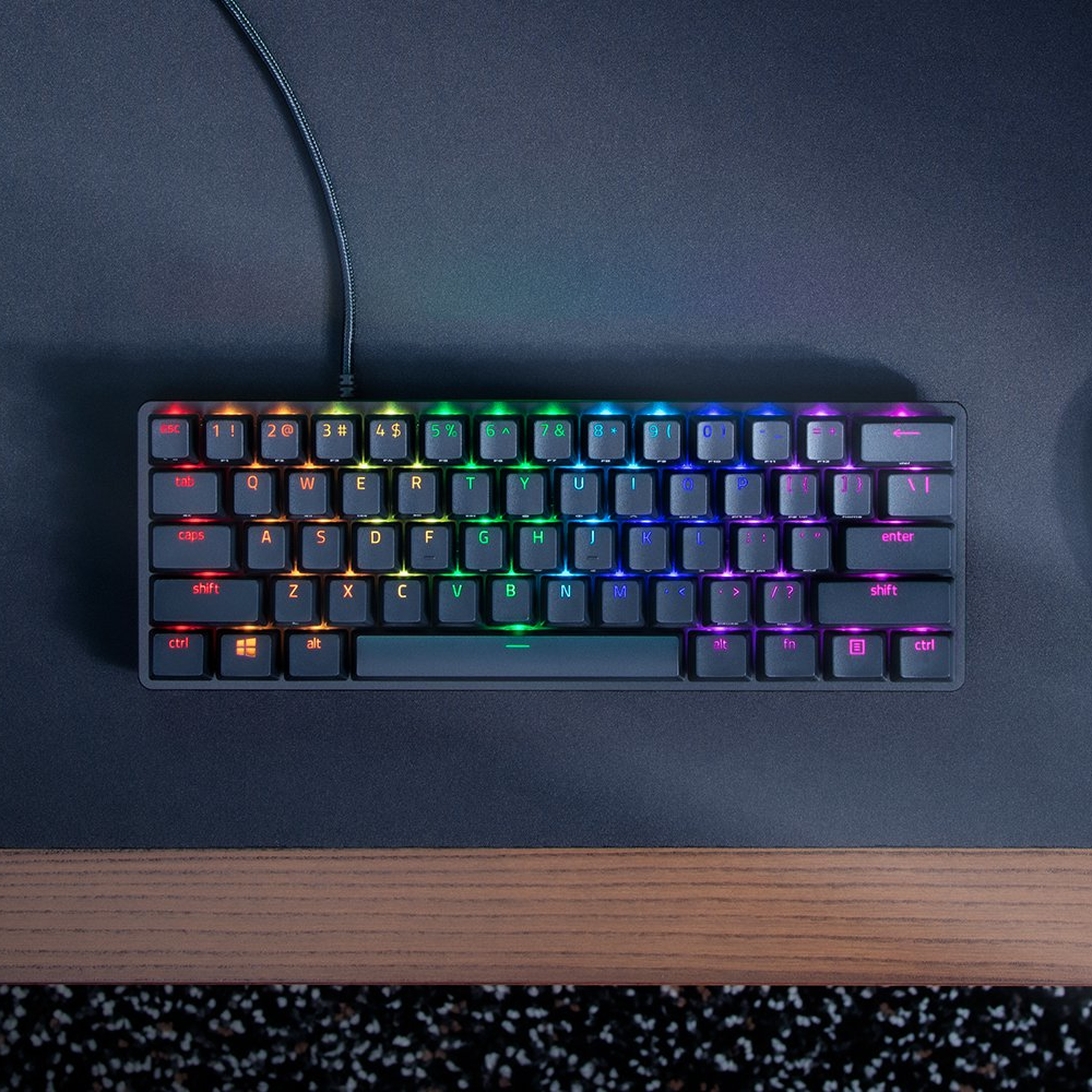 Razer Huntsman Mini 60% RGB leikjalyklaborð, Fj.bláir optical svissar, Nordic, Svart - image 6 [5e7855bfc9]