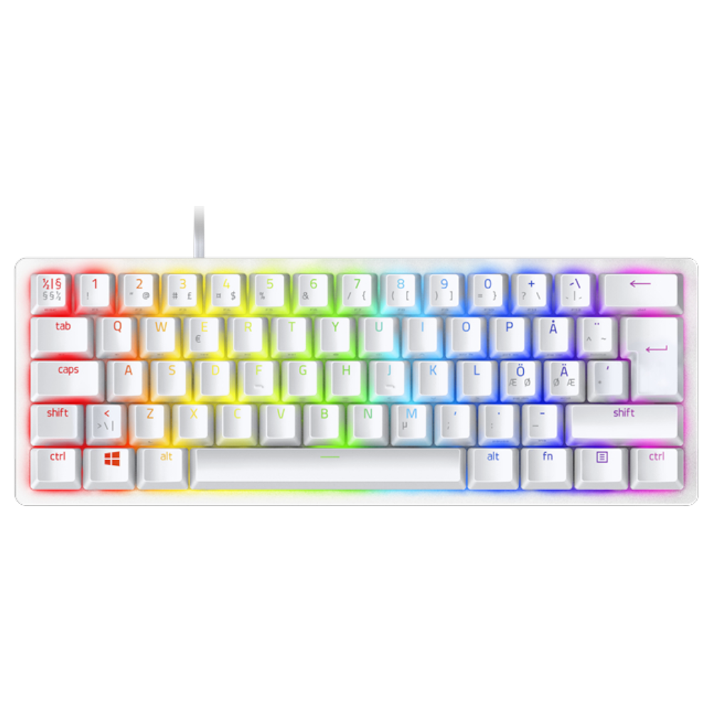 Razer Huntsman Mini 60% RGB leikjalyklaborð, Rauðir optical svissar, Nordic, Hvítt - image 2 [53420c4fa6]