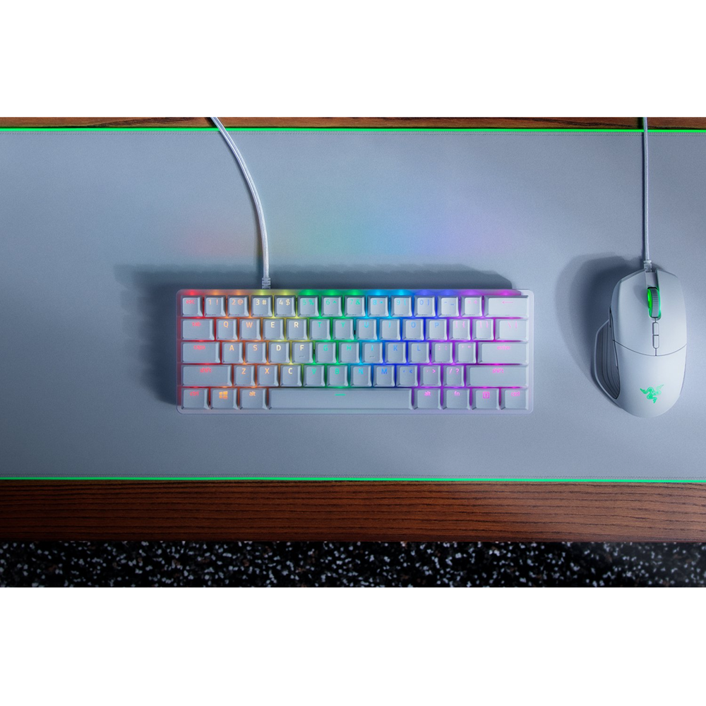 Razer Huntsman Mini 60% RGB leikjalyklaborð, Rauðir optical svissar, Nordic, Hvítt - image 5 [ac124f33a2]