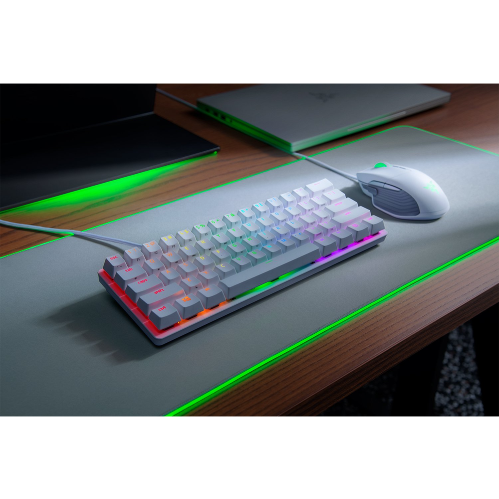 Razer Huntsman Mini 60% RGB leikjalyklaborð, Rauðir optical svissar, Nordic, Hvítt - image 8 [0bb9725786]