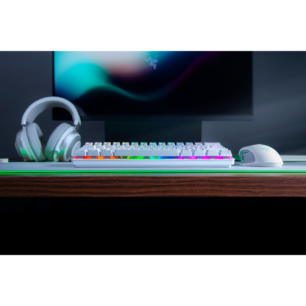 Razer Huntsman Mini 60% RGB leikjalyklaborð, Rauðir optical svissar, Nordic, Hvítt - image 10 [85acd78a0d]