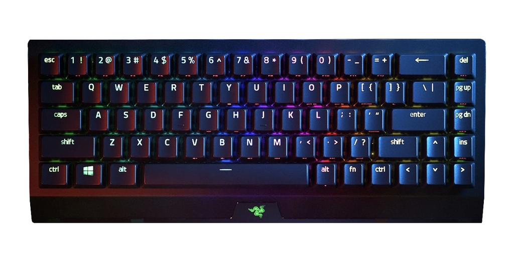 Razer BlackWidow V3 Mini 65% þráðlaust RGB leikjalyklaborð, Gulir svissar, US, Svart - image 2 [1f4ee503be]