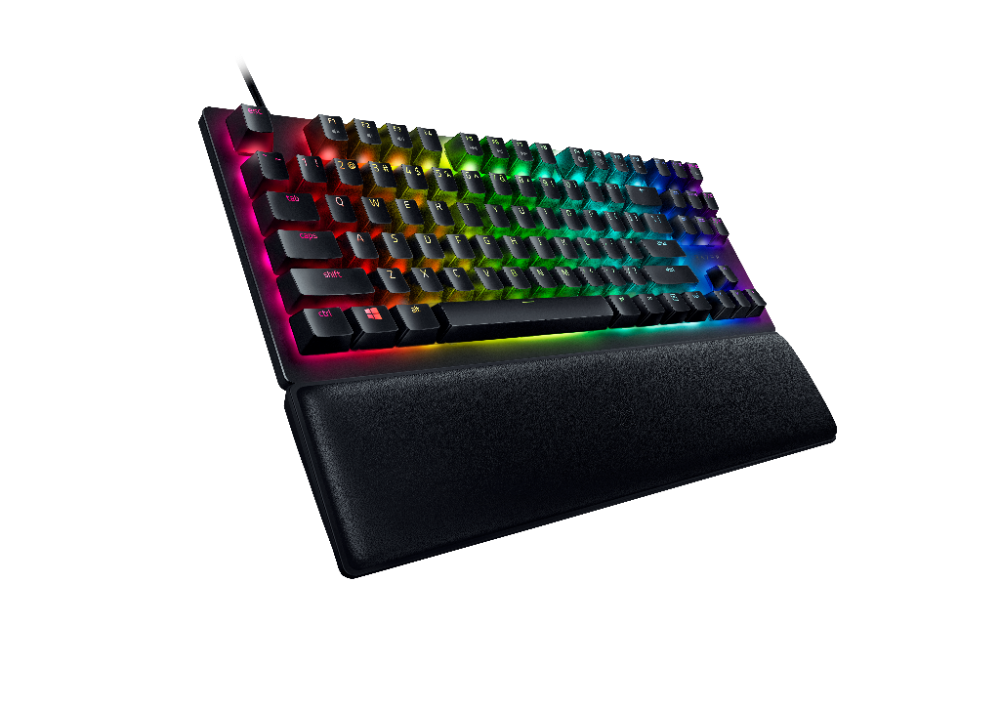Razer Huntsman V2 TKL RGB leikjalyklaborð, lyklaborðsrenning, Fj.bláir optical svissar, Nordic, Svart - image 3 [3a60e43c29]