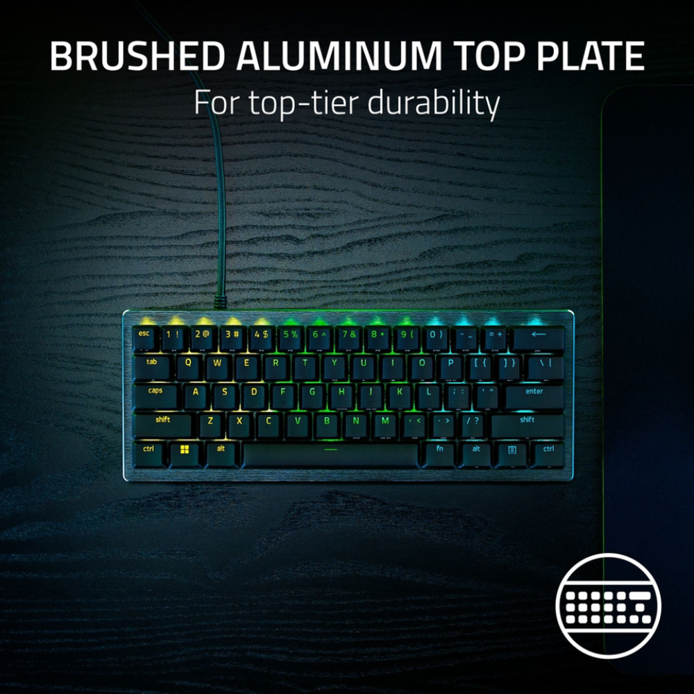 Razer Huntsman V3 Pro Mini 60% RGB leikjalyklaborð, lyklaborðsrenning, Analog optical svissar Gen2, Nordic, Svart - image 7 [6203e8fde4]