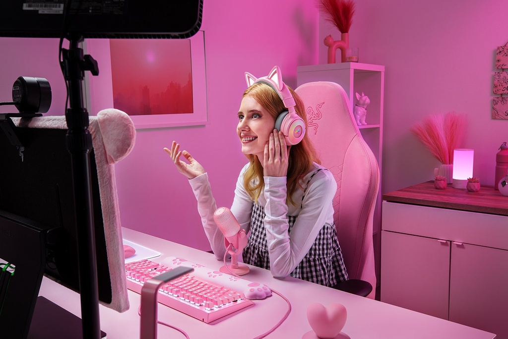 Razer Kraken Kitty V3 Pro HyperSpeed þráðlaus leikjaheyrnartól með hljóðnema, bleik - image 15 [47f5aefdf1]
