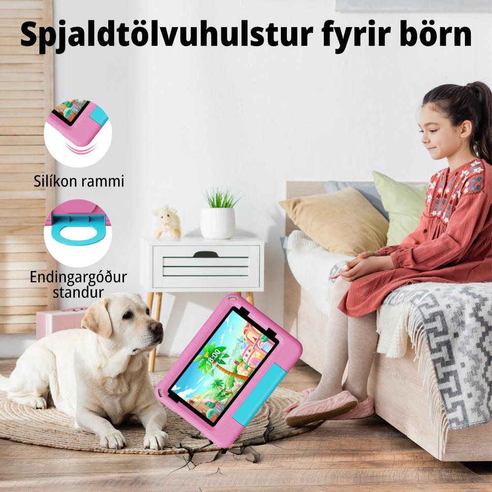 Pritom Kid Tab 7 spjaldtölvupakki með þráðlausum krakkaheyrnartólum og Bumper, bleik - image 6 [6c75de649c]