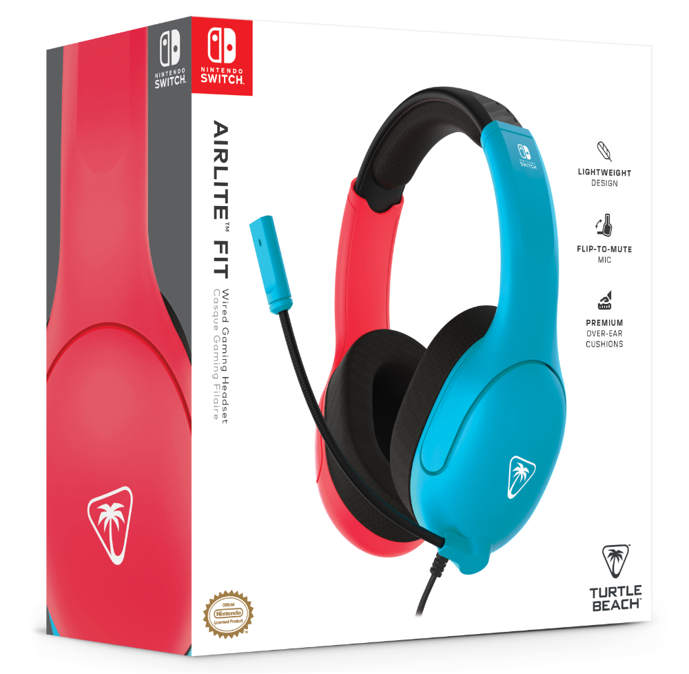Turtle Beach Airlite Fit Switch 2 leikjaheyrnartól með hljóðnema, blá/rauð - image 15 [ea896333a3]