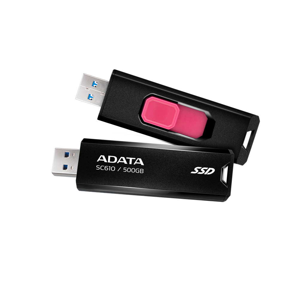 ADATA SC610 500GB USB Gen2 SSD flakkari/lykill, svartur/rauður - image 4 [2ffa4131d7]
