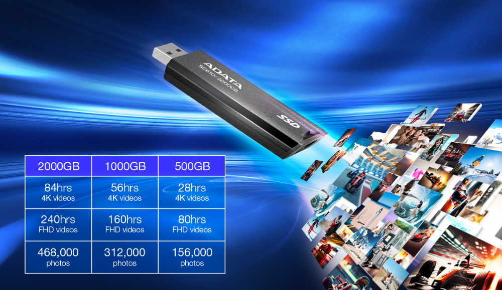 ADATA SC610 500GB USB Gen2 SSD flakkari/lykill, svartur/rauður - image 9 [a07dae7d61]