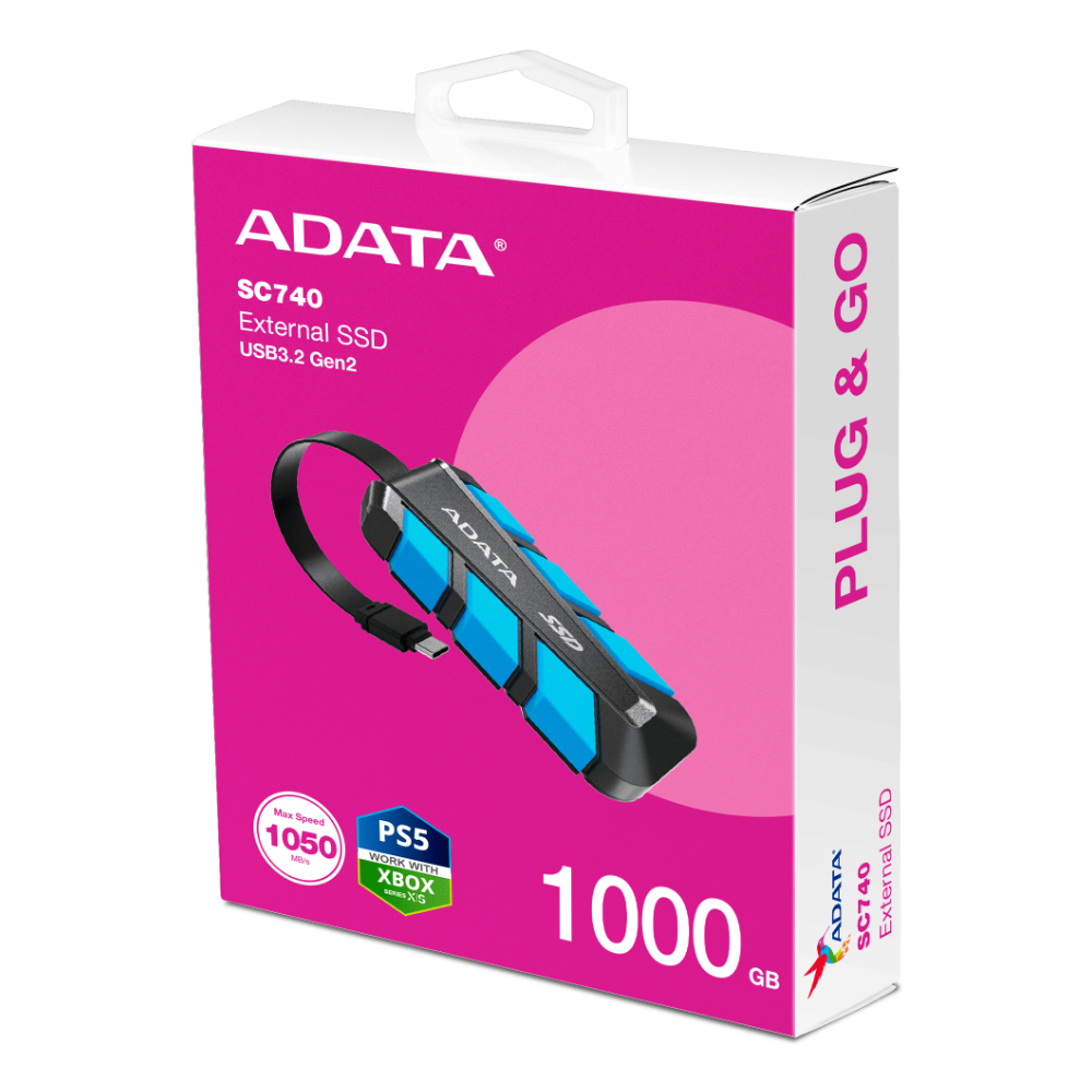 ADATA SC740 1TB SSD USB-C flakkari með kapal - image 11 [2214ea92a6]