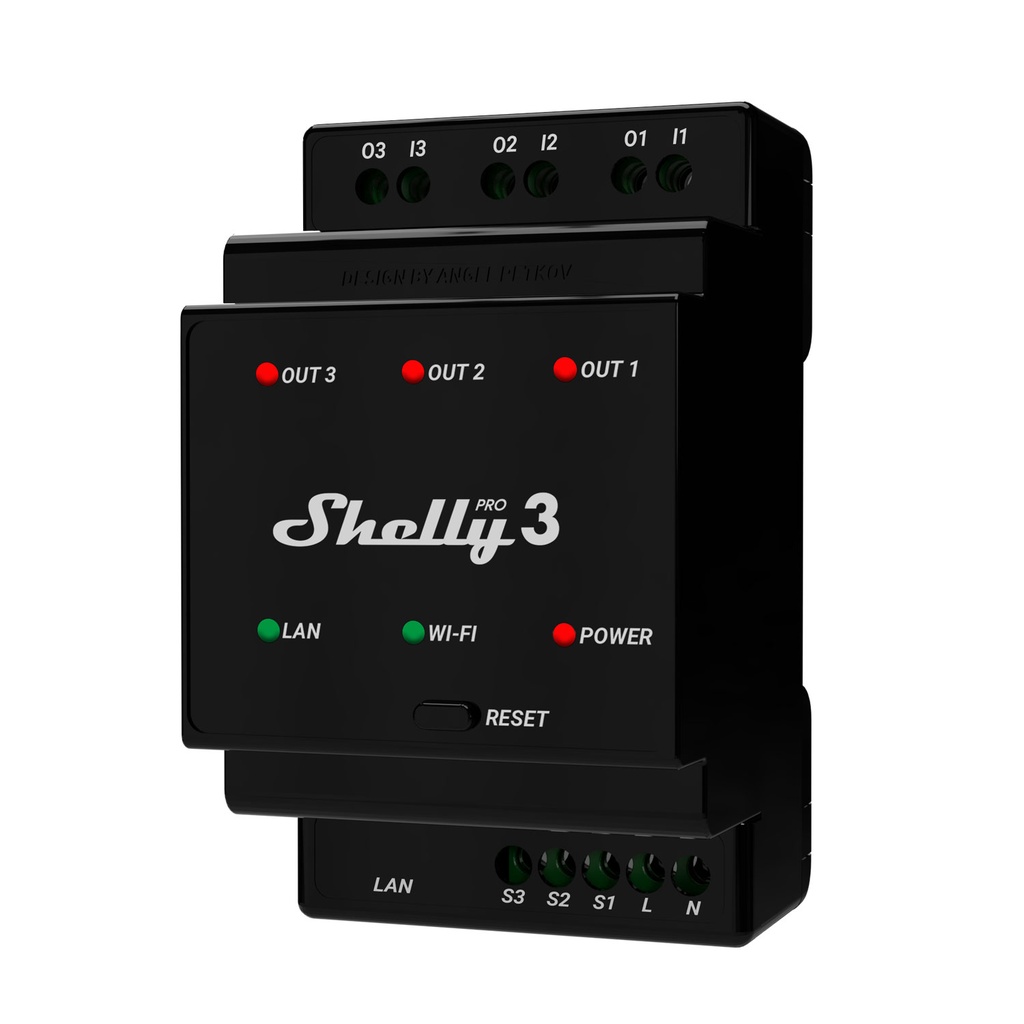 Shelly Pro 3 Relay þriggja rása WLAN LAN DIN-Rail 48A þriggja fasa - image 2 [e68403b0a4]