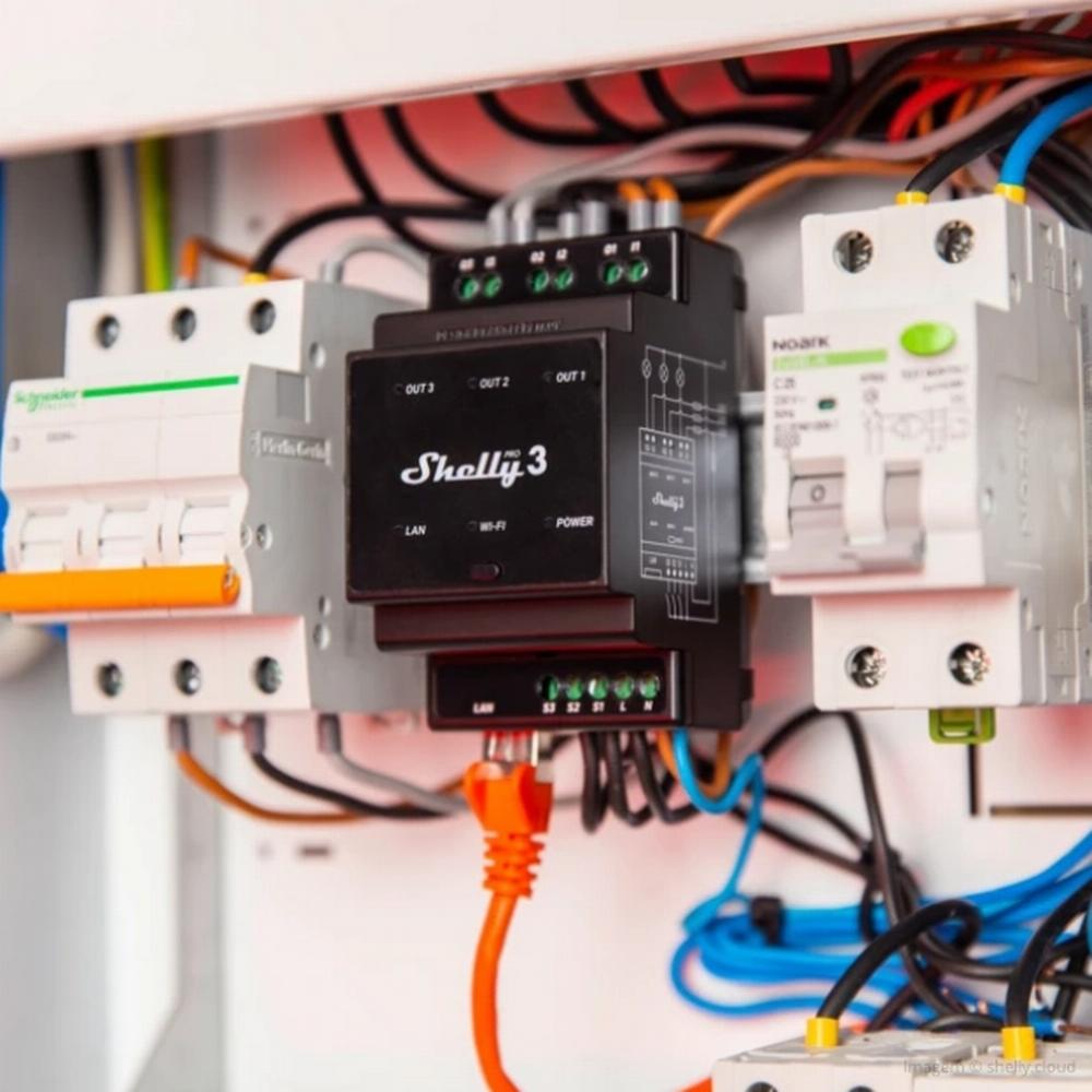 Shelly Pro 3 Relay þriggja rása WLAN LAN DIN-Rail 48A þriggja fasa - image 6 [d1e23cd850]
