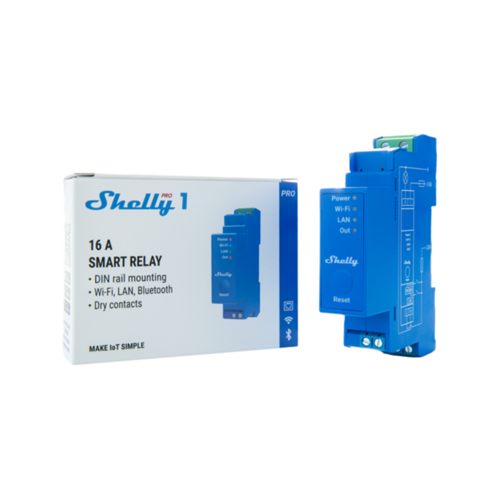 Shelly Pro 1 Relay eins rása WLAN LAN DIN-Rail 16A eins fasa - image 2 [a66e6d34fc]