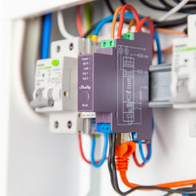 Shelly Pro 2 Relay tveggja rása WLAN LAN DIN-Rail 25A tveggja fasa - image 3 [3477df20e6]