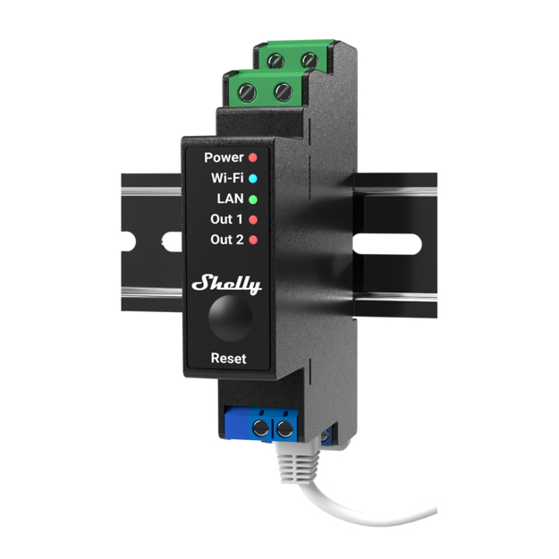 Shelly Pro 2PM Relay tveggja rása WLAN LAN DIN-Rail 25A eins fasa - image 2 [f90954c08c]