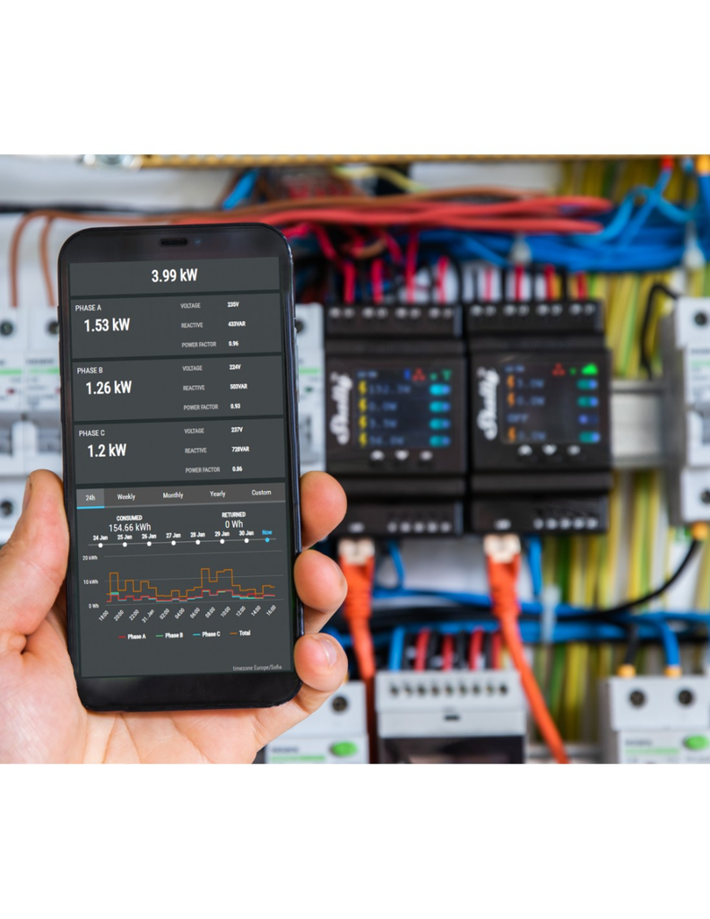Shelly Pro 4PM Relay fjögurra rása WLAN LAN DIN-Rail 40A eins fasa með skjá - image 4 [127e024251]
