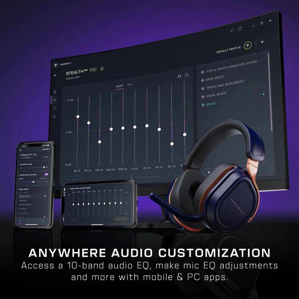Turtle Beach Stealth 700 MAX Gen 3 þráðlaus Xbox Multiplatform leikjaheyrnartól með AI hljóðnema, Cobalt blá - image 13 [6622328d10]