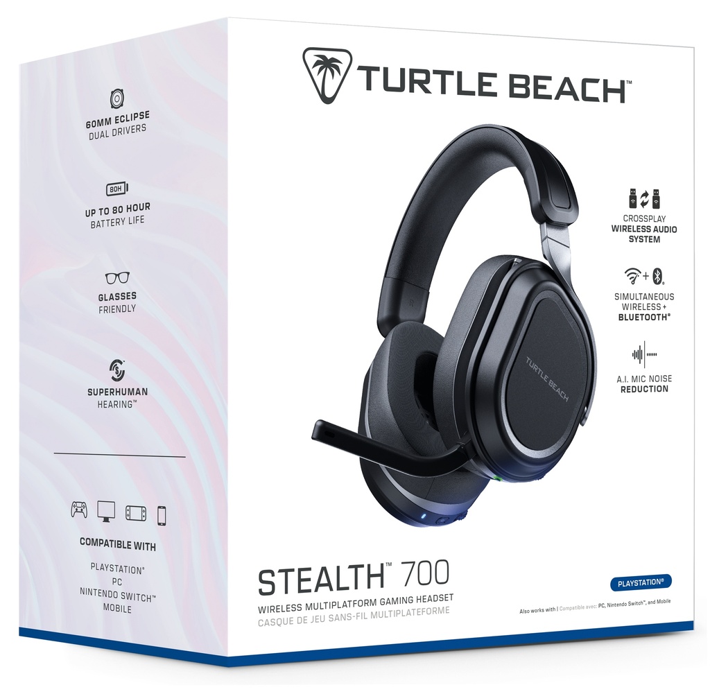 Turtle Beach Stealth 700 MAX Gen 3 þráðlaus PS5 Multiplatform leikjaheyrnartól með AI hljóðnema, svört - image 13 [cfa33dcd40]