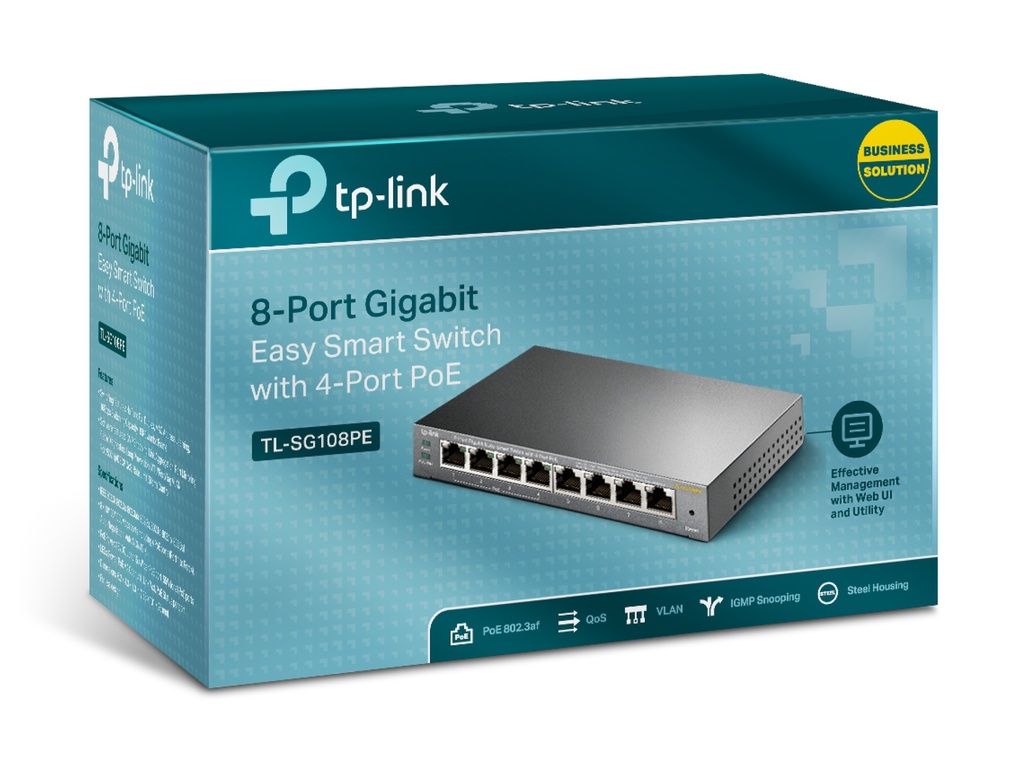 TP-Link 8 porta Easy Smart 10/100/1000Mbps 4xPoE+ switch TL-SG108PE, grár - image 7 [435feccd28]
